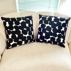 Pair Kate Spade Random Dot pillows with feather inserts